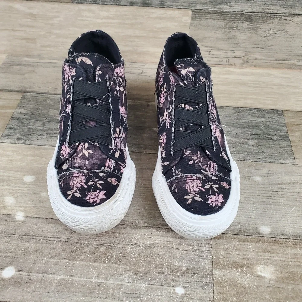 Blowfish Malibu Mamba-K Girls Shoes Sz 13 Black Retro Rose Platform Sneakers